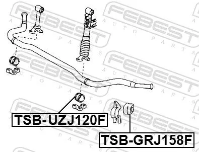 FEBEST Mounting, stabiliser bar (TSB-UZJ120F)