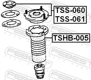 FEBEST Repair Kit, suspension strut support mount (TSS-060)