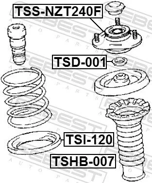 FEBEST Suspension Strut Support Mount (TSS-NZT240F)