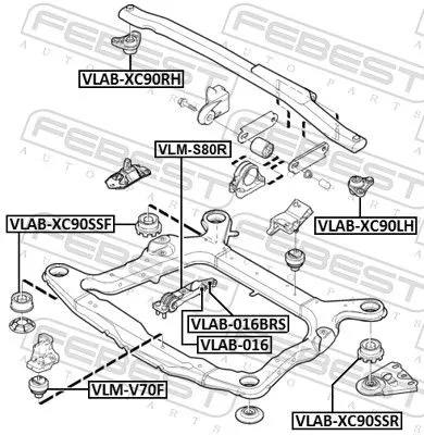 FEBEST Buffer, engine mount (VLAB-016BRS)