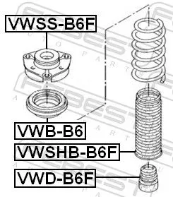 FEBEST Protective Cap/Bellow, shock absorber (VWSHB-B6F)