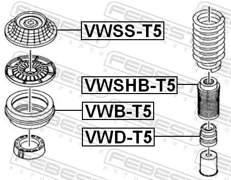 FEBEST Suspension Strut Support Mount (VWSS-T5)