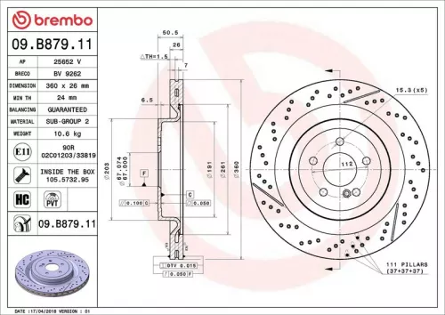 BREMBO Brake Disc (09.B879.11)