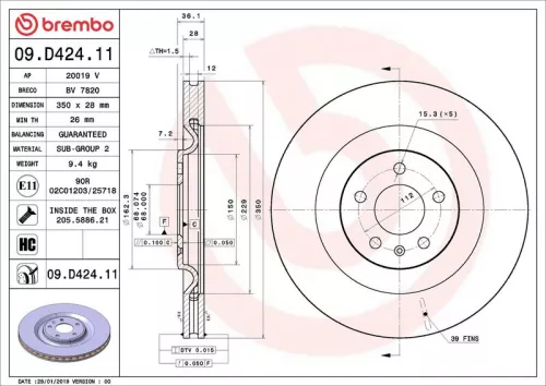 BREMBO Brake Disc (09.D424.11)