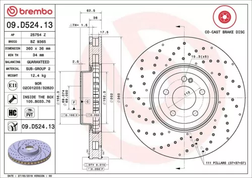 BREMBO Brake Disc (09.D524.13)