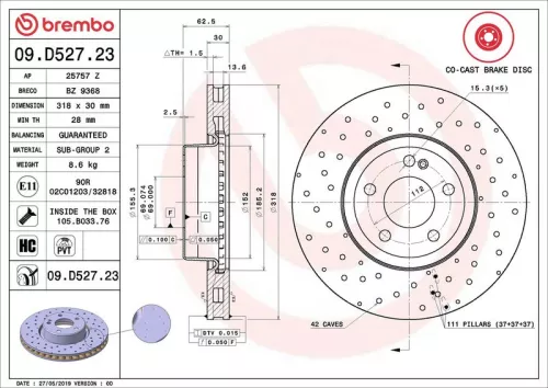 BREMBO Brake Disc (09.D527.23)