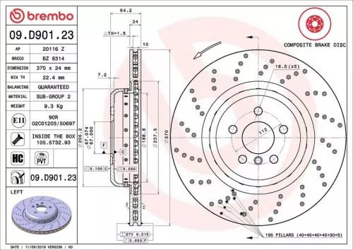 BREMBO Brake Disc (09.D901.23)