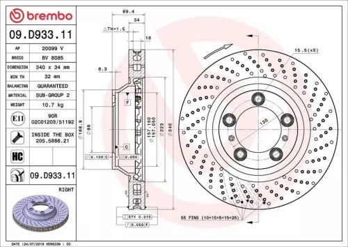 BREMBO Brake Disc (09.D933.11)