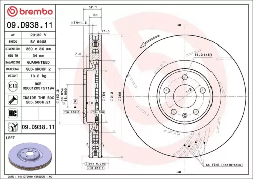 BREMBO Brake Disc (09.D938.11)