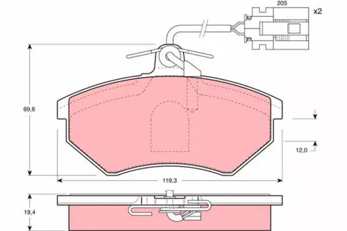 TRW Brake Pad Set, disc brake (GDB1057)