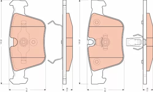 TRW Brake Pad Set, disc brake (GDB1675)