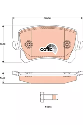 TRW Brake Pad Set, disc brake (GDB1763)
