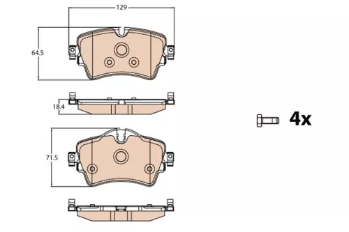 TRW Brake Pad Set, disc brake (GDB2087)