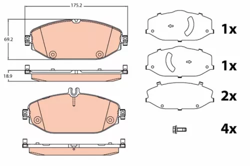 TRW Brake Pad Set, disc brake (GDB2097)
