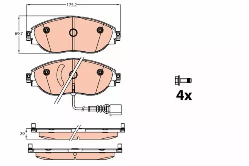 TRW Brake Pad Set, disc brake (GDB2114)