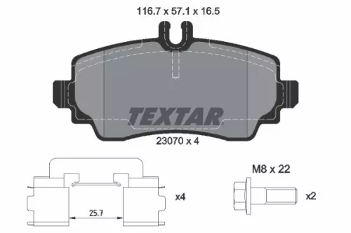 TEXTAR Brake Pad Set, disc brake (2307004)