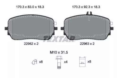 TEXTAR Brake Pad Set, disc brake (2296201)