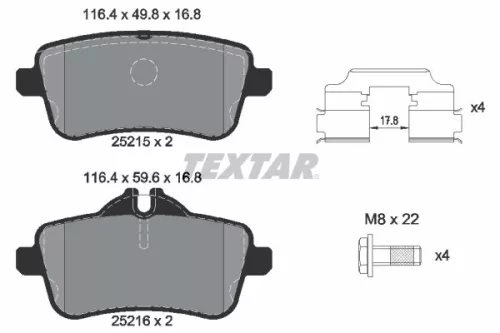 TEXTAR Brake Pad Set, disc brake (2521505)