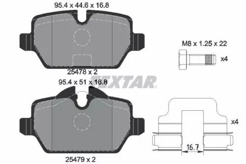 TEXTAR Brake Pad Set, disc brake (2547801)
