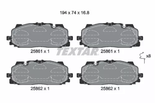 TEXTAR Brake Pad Set, disc brake (2586101)