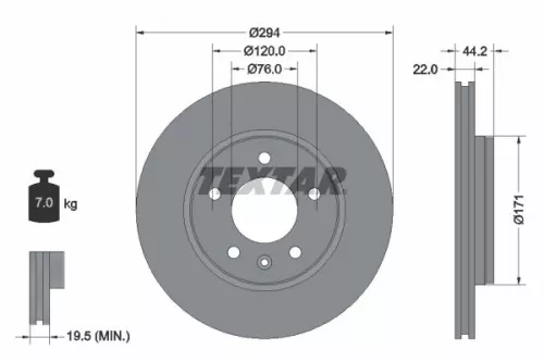 TEXTAR Brake Disc (92121403)