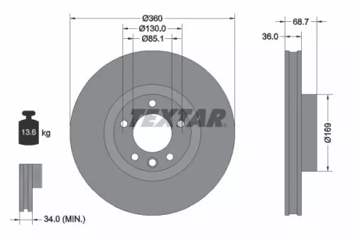 TEXTAR Brake Disc (92262705)