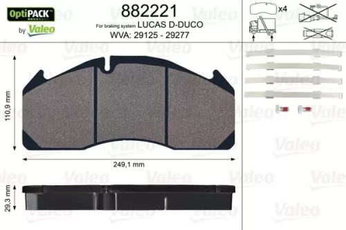 VALEO Brake Pad Set, disc brake (882221)