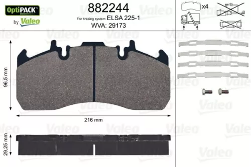 VALEO Brake Pad Set, disc brake (882244)