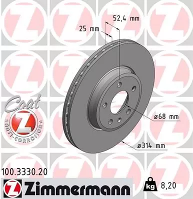ZIMMERMANN Brake Disc (100.3330.20)