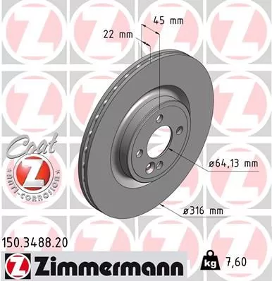 ZIMMERMANN Brake Disc (150.3488.20)