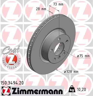 ZIMMERMANN Brake Disc (150.3494.20)