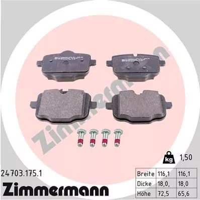 ZIMMERMANN Brake Pad Set, disc brake (24703.175.1)