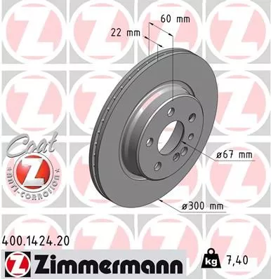 ZIMMERMANN Brake Disc (400.1424.20)
