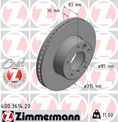 ZIMMERMANN Brake Disc (400.3614.20)
