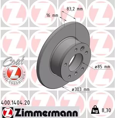 ZIMMERMANN Brake Disc (400.1404.20)
