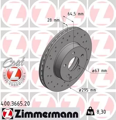 ZIMMERMANN Brake Disc (400.3665.20)