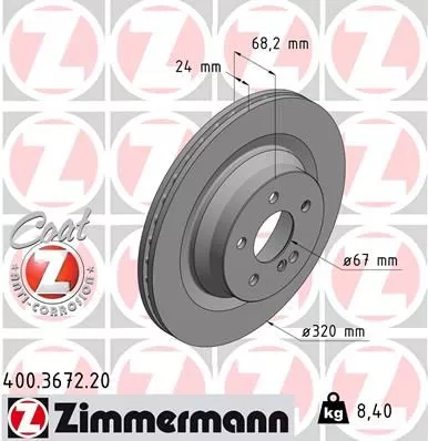 ZIMMERMANN Brake Disc (400.3672.20)