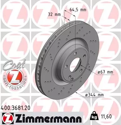ZIMMERMANN Brake Disc (400.3681.20)