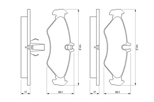 BOSCH Brake Pad Set, disc brake (0986424463)