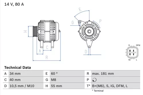 BOSCH Alternator (0986042660)