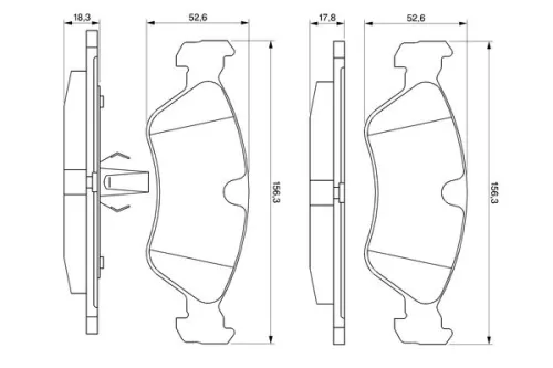 BOSCH Brake Pad Set, disc brake (0986491900)