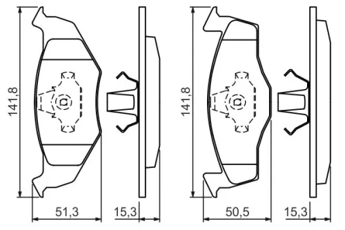 BOSCH Brake Pad Set, disc brake (0986424449)