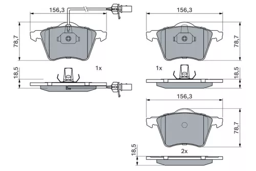 BOSCH Brake Pad Set, disc brake (0986424780)