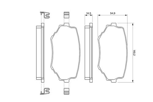 BOSCH Brake Pad Set, disc brake (0986424669)