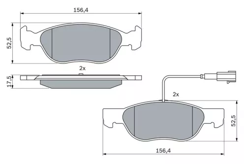 BOSCH Brake Pad Set, disc brake (0986424362)