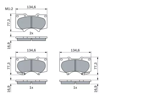 BOSCH Brake Pad Set, disc brake (0986494153)