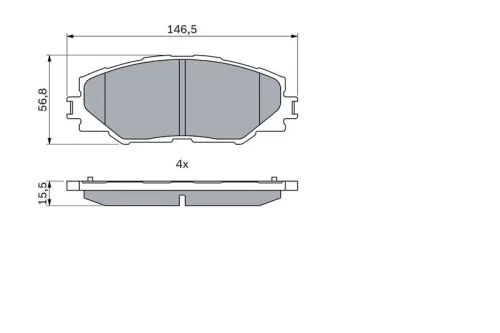 BOSCH Brake Pad Set, disc brake (0986494174)