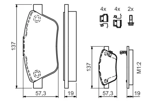 BOSCH Brake Pad Set, disc brake (0986494157)