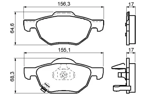BOSCH Brake Pad Set, disc brake (0986494135)