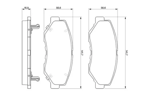 BOSCH Brake Pad Set, disc brake (0986424809)